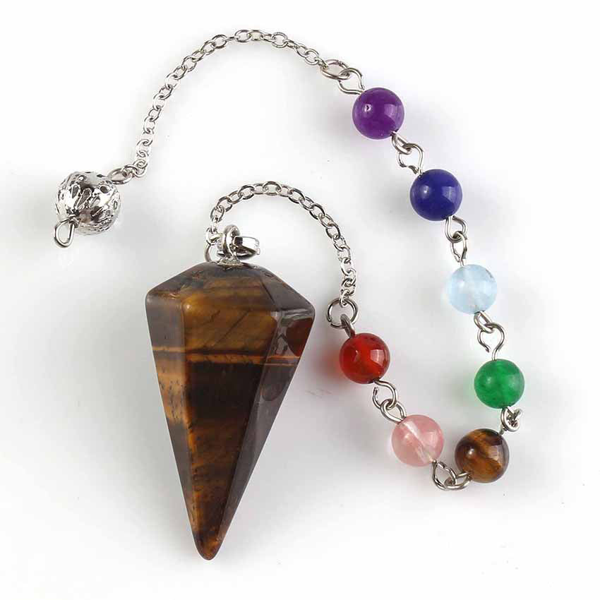 Aura Meditation Stone Jewellery, Pendulum Divination Pendant, Ling Pendulum Hexagonal Unisex Jewellery