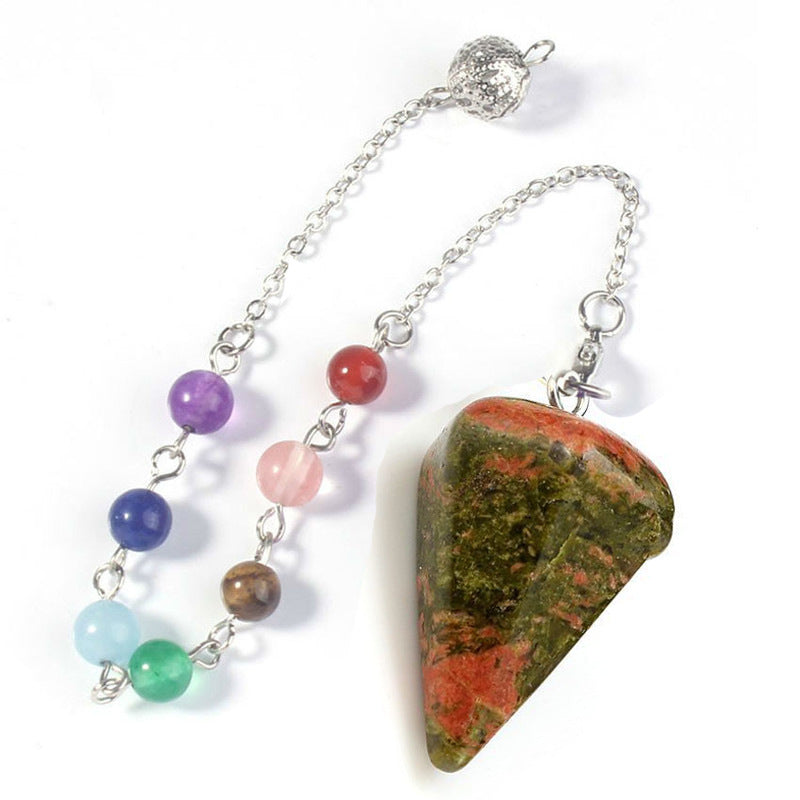 Aura Meditation Stone Jewellery, Pendulum Divination Pendant, Ling Pendulum Hexagonal Unisex Jewellery