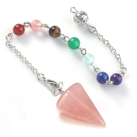 Aura Meditation Stone Jewellery, Pendulum Divination Pendant, Ling Pendulum Hexagonal Unisex Jewellery