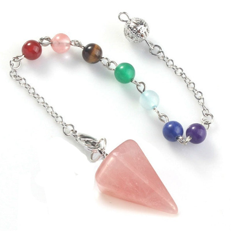 Aura Meditation Stone Jewellery, Pendulum Divination Pendant, Ling Pendulum Hexagonal Unisex Jewellery