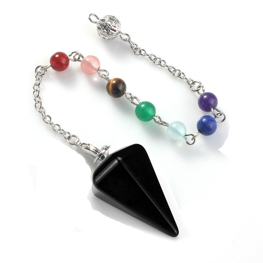 Aura Meditation Stone Jewellery, Pendulum Divination Pendant, Ling Pendulum Hexagonal Unisex Jewellery