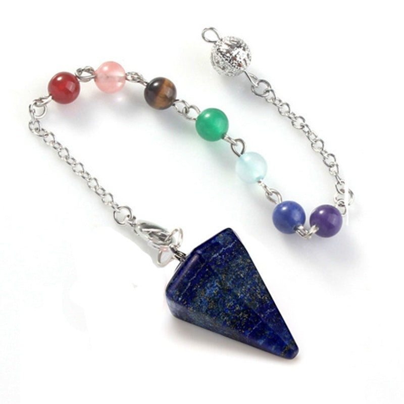 Aura Meditation Stone Jewellery, Pendulum Divination Pendant, Ling Pendulum Hexagonal Unisex Jewellery