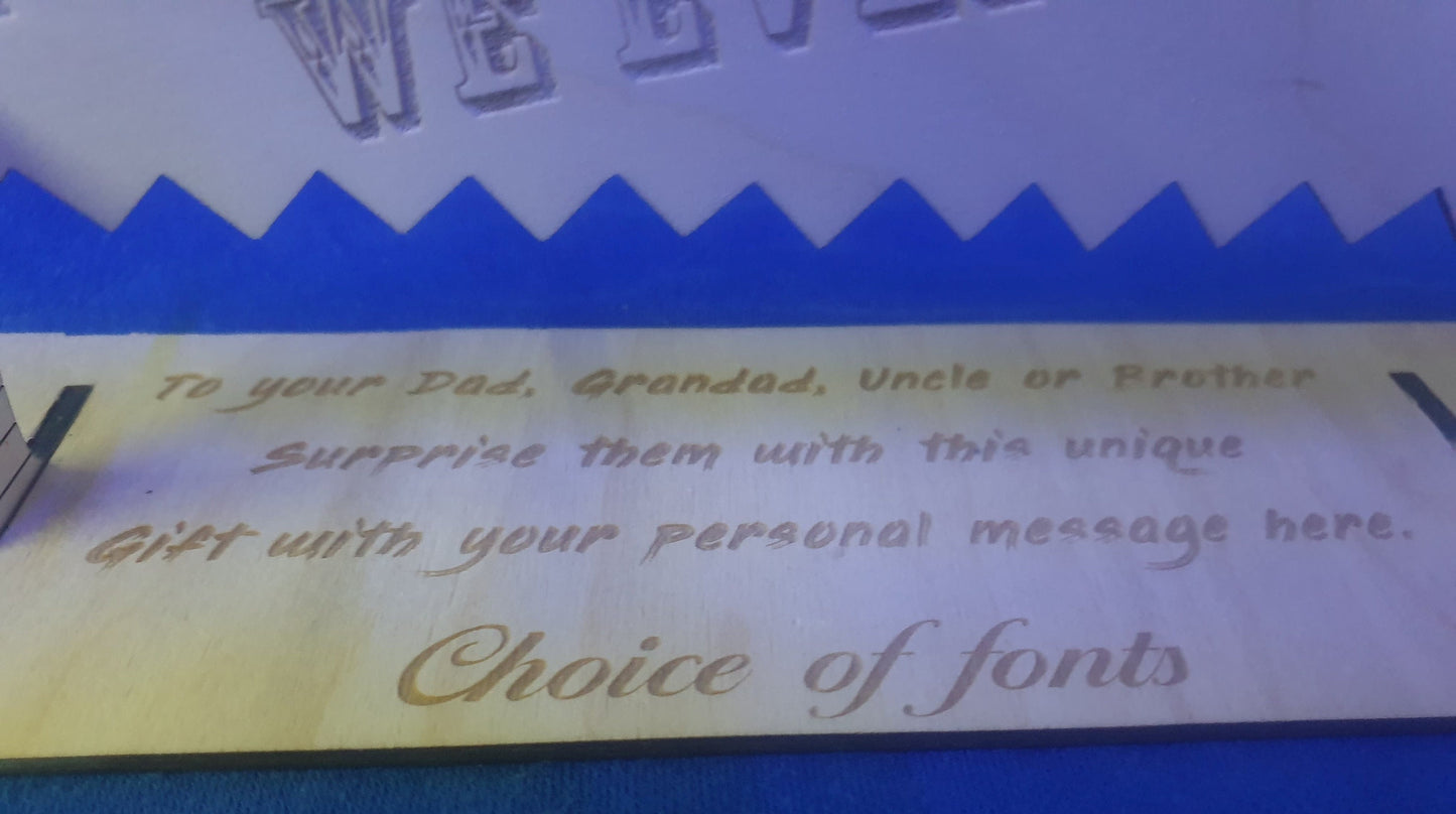 Personalised laser engraved saw - Best Dad / Grandad I / We ever saw. Father's Day / Easter / Birthday