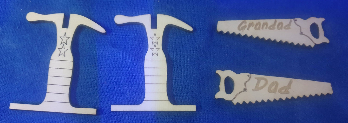 Personalised laser engraved saw - Best Dad / Grandad I / We ever saw. Father's Day / Easter / Birthday
