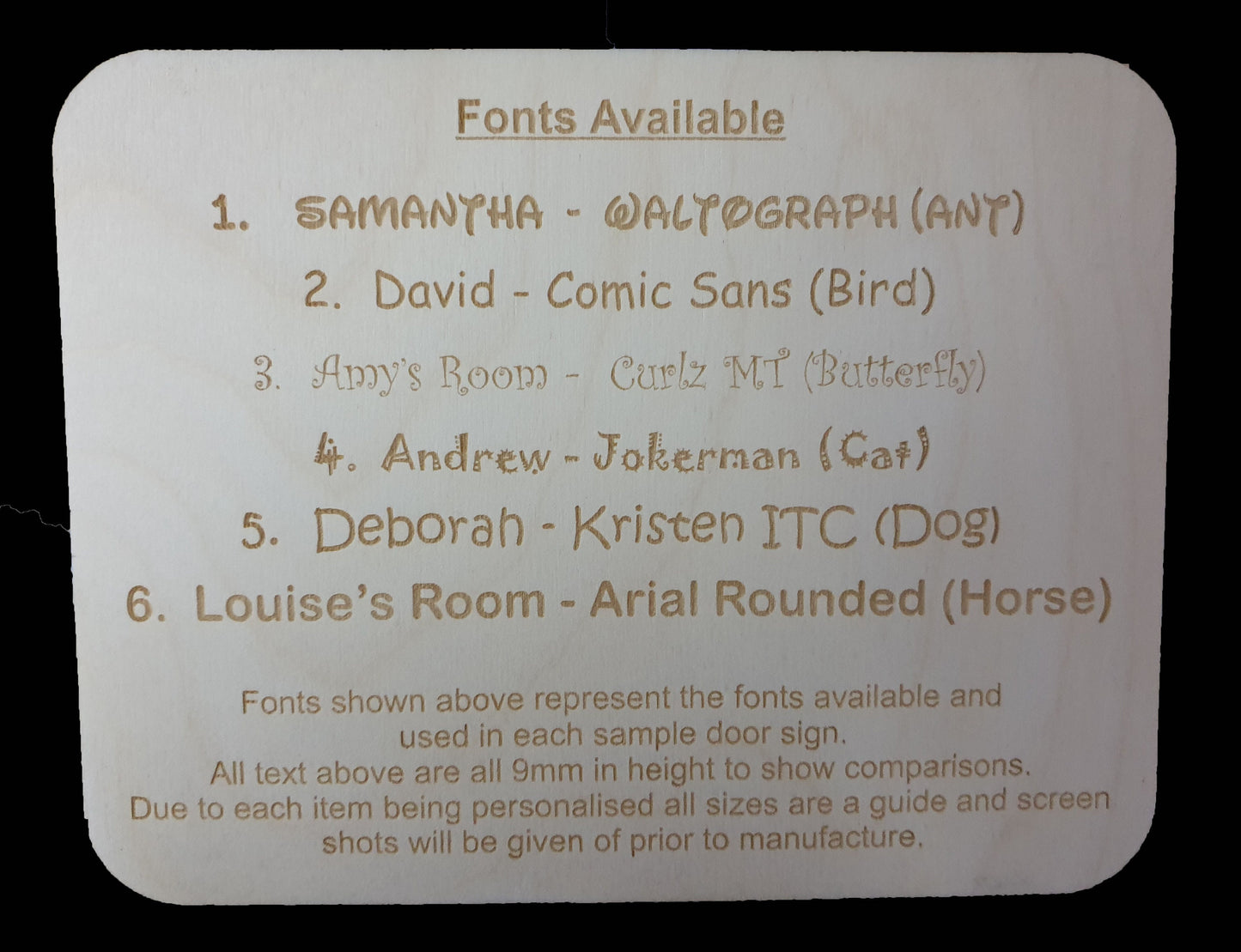 Personalised Children’s / Nursery / Baby Door Signs - laser engraved