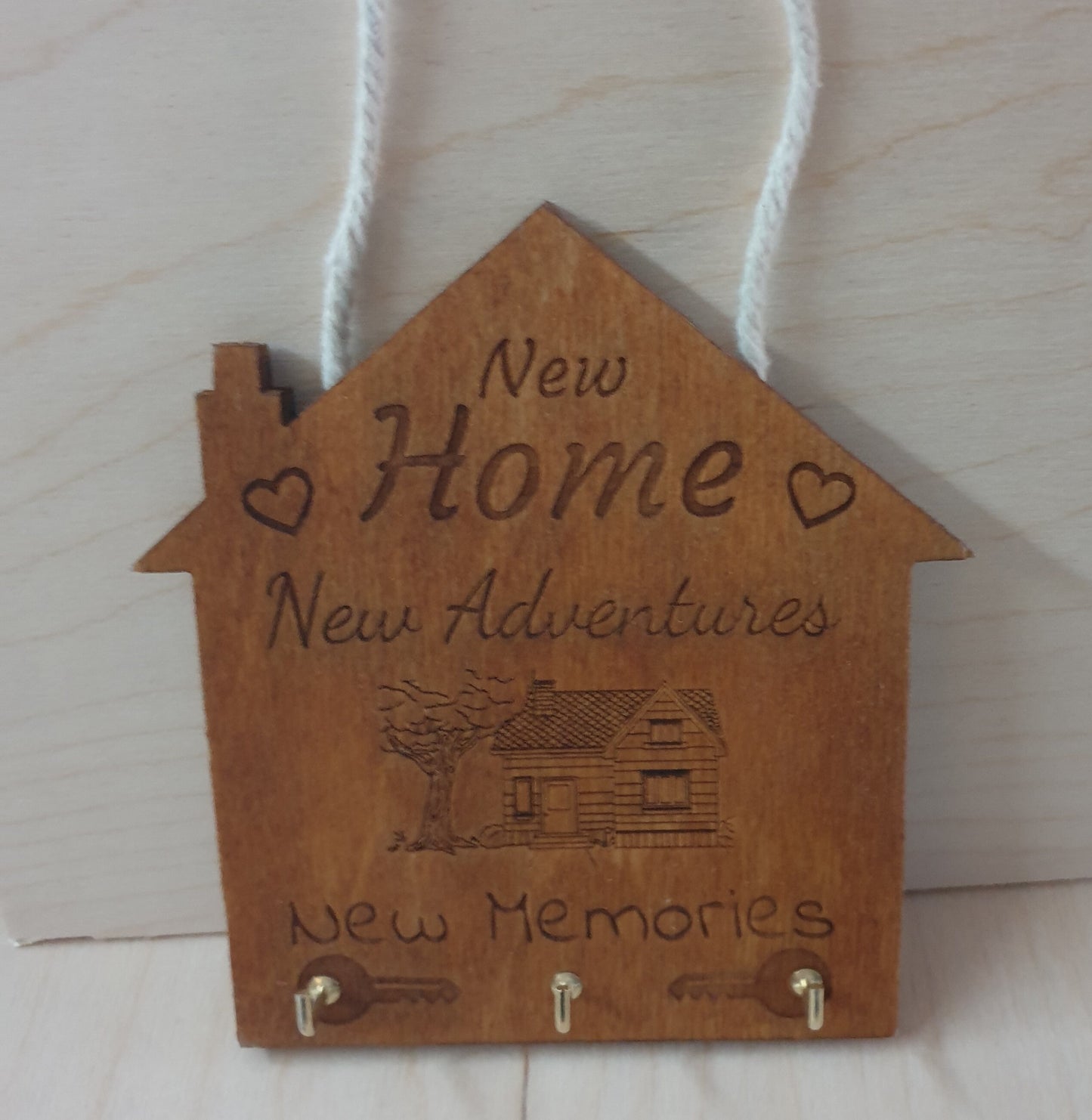 New House / Home hanging key holder. Laser engraved