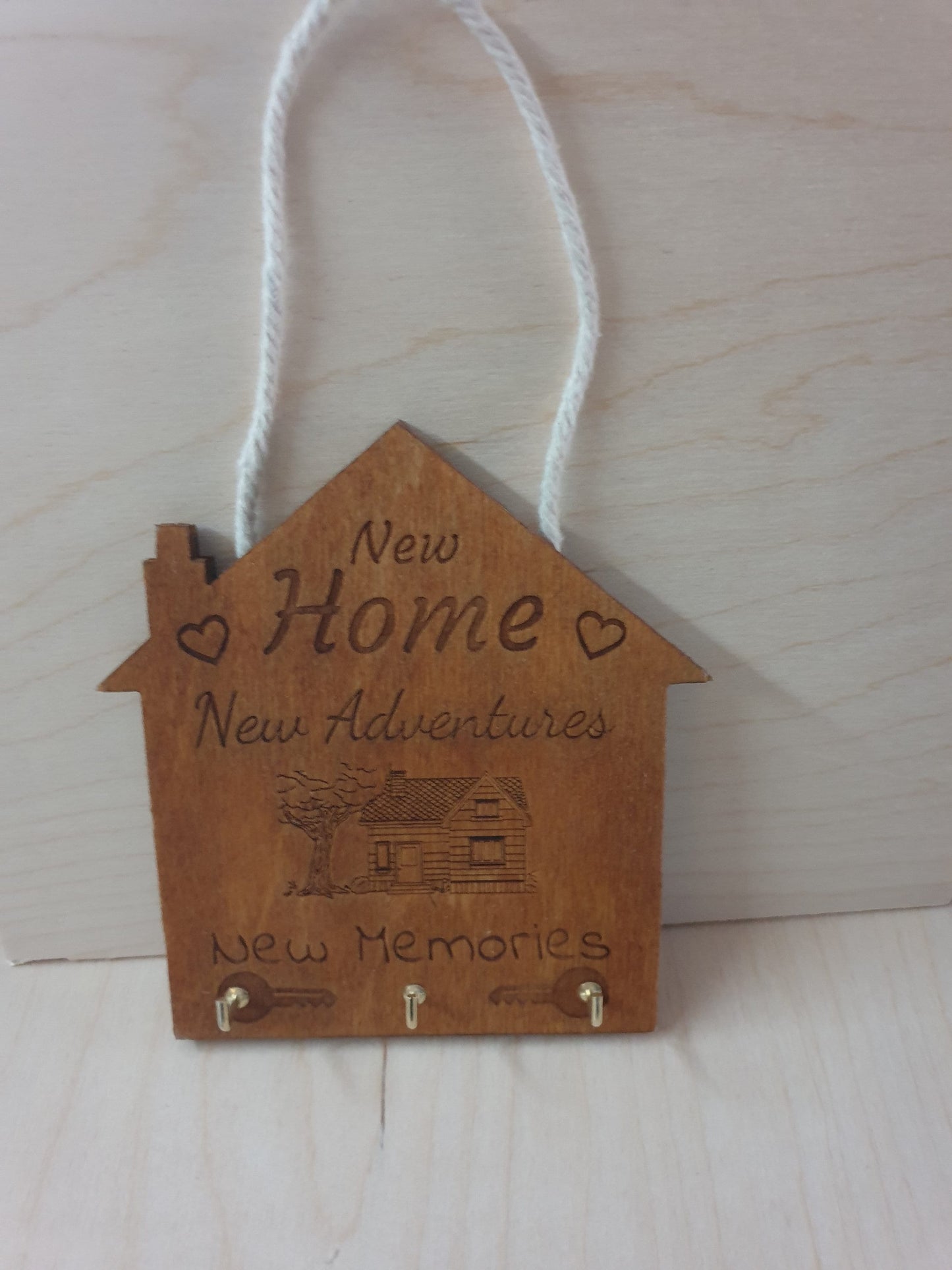New House / Home hanging key holder. Laser engraved