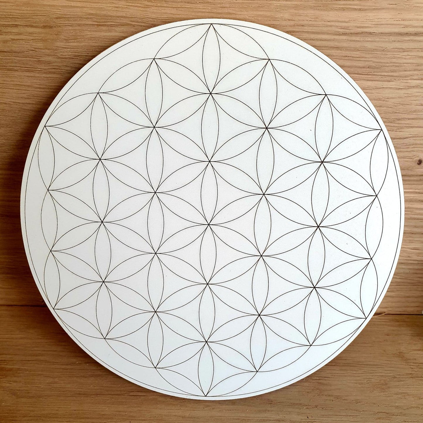 Laser Engraved Flower of Life on Ply or MDF- 195mm diameter
