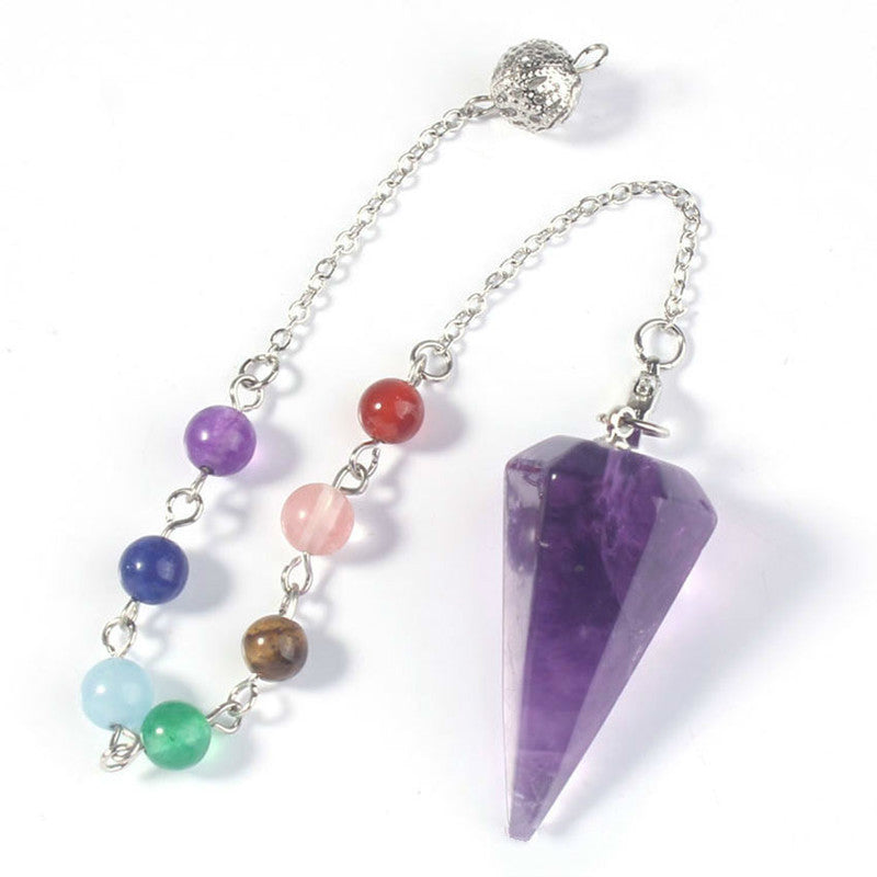 Aura Meditation Stone Jewellery, Pendulum Divination Pendant, Ling Pendulum Hexagonal Unisex Jewellery