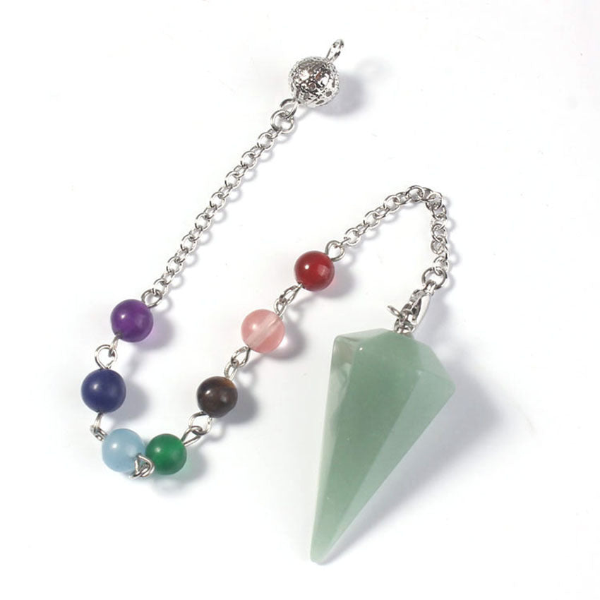 Aura Meditation Stone Jewellery, Pendulum Divination Pendant, Ling Pendulum Hexagonal Unisex Jewellery