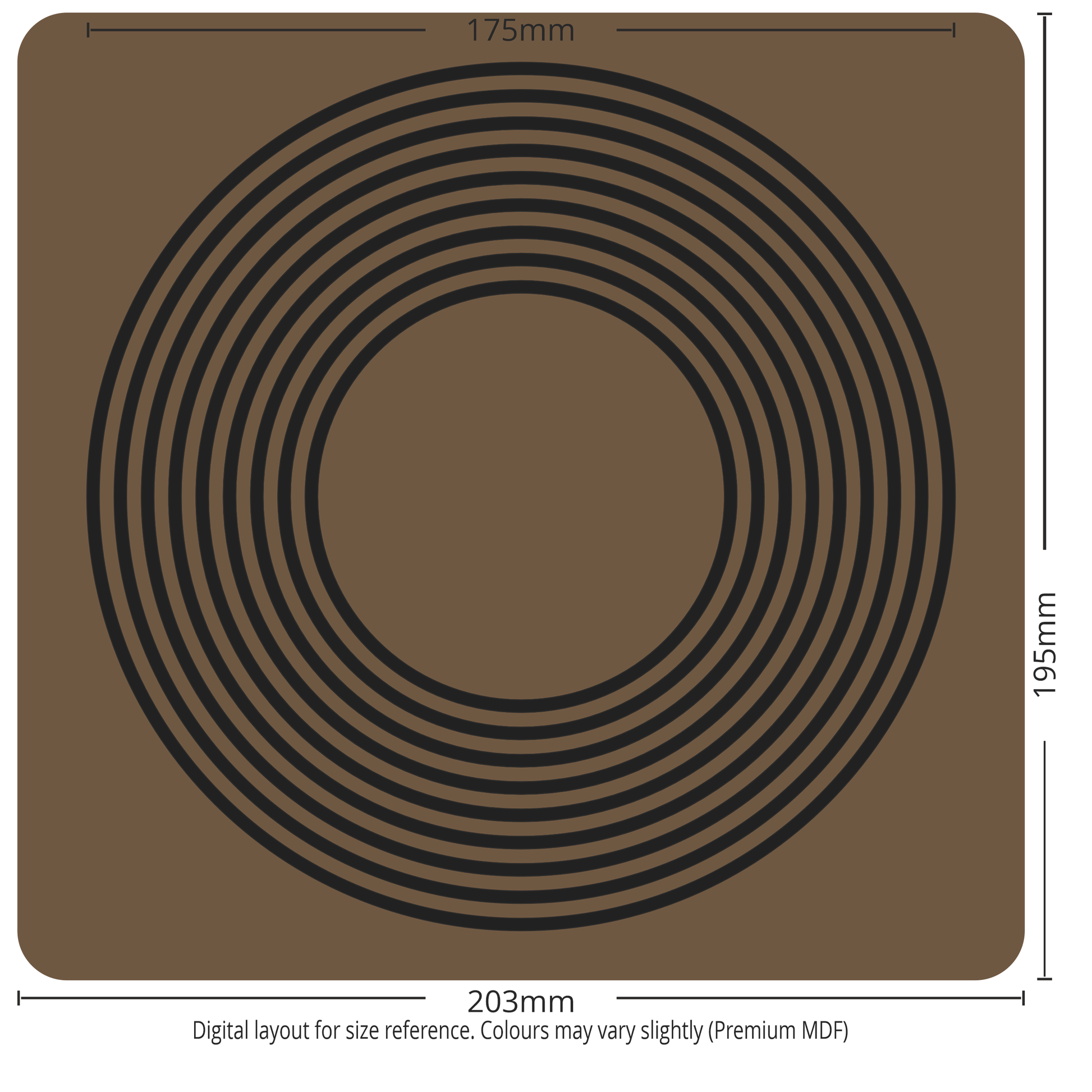 9 Circulos radiesthesia board engraved on premium MDF, high contrast sacred geometry design for healing and radionics use