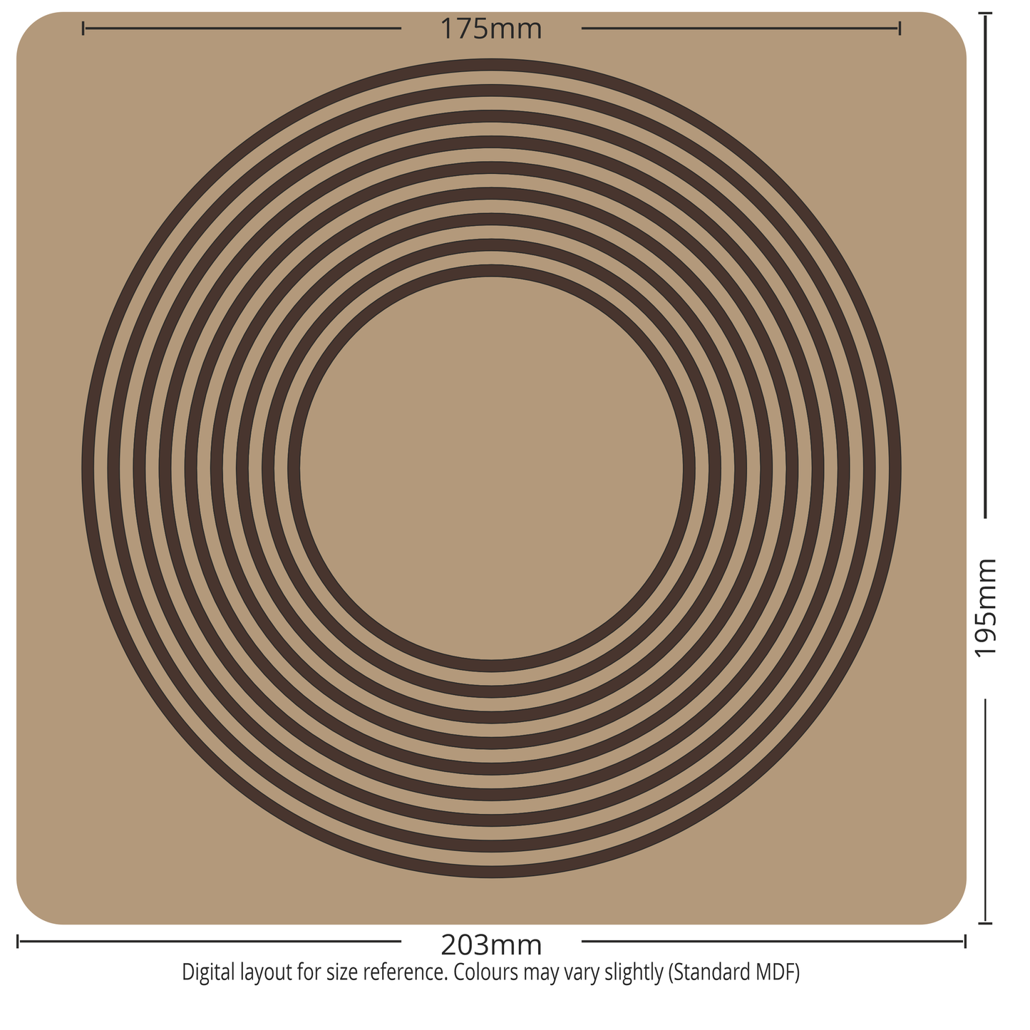 9 Circulos radiesthesia board engraved on 3 or 4mm MDF wood, circular sacred geometry design for radionics and energy work