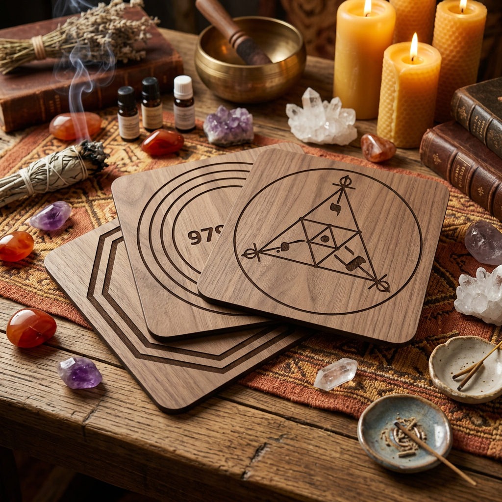 SCAP • Decágono Duplo • Alta Vitalidade | 3 Board Radionics Bundle | Sacred Geometry Dowsing Set
