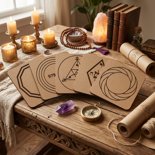 SCAP • Decágono Duplo • Alta Vitalidade • Yoshua • Turbilhão – 5 Board Radionics Bundle | Sacred Geometry Dowsing Set