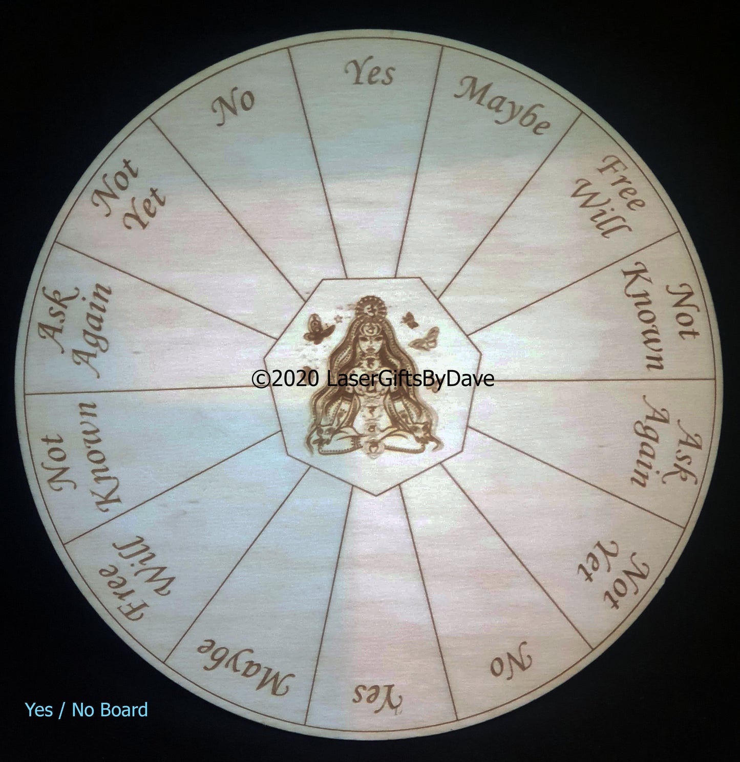 Wooden Pendulum Spiritual Dowsing Board - Laser Engraved