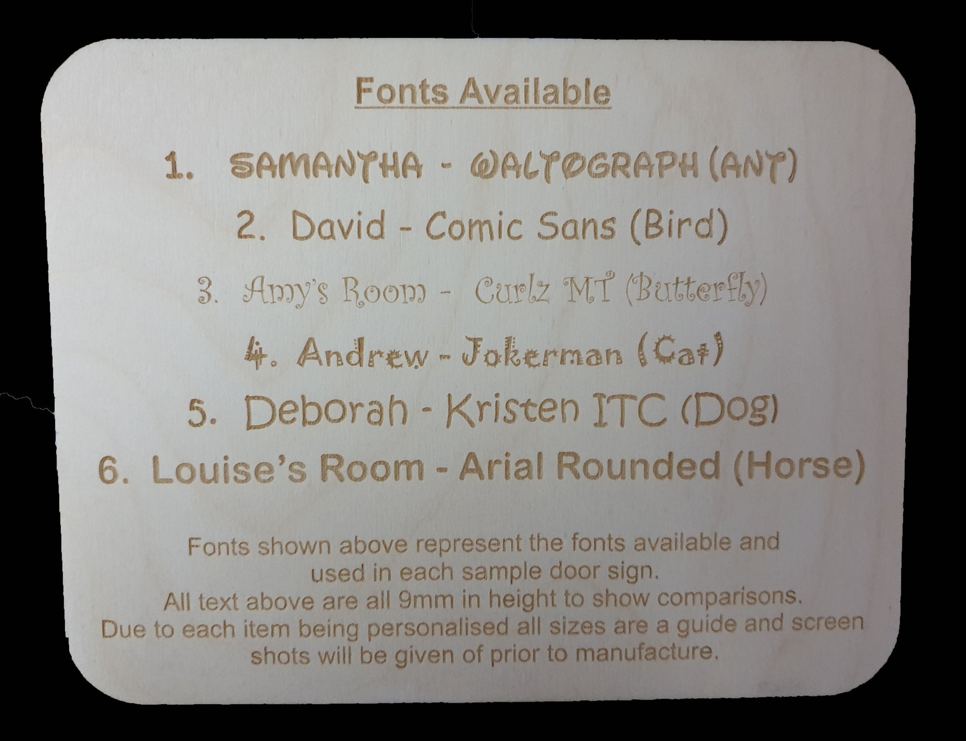 Personalised Children’s / Nursery / Baby Door Signs - laser engraved