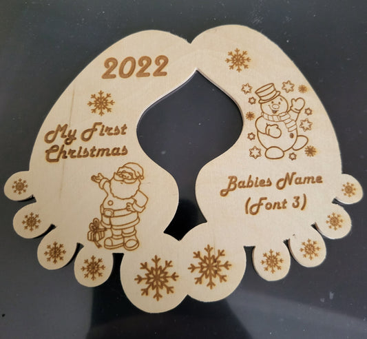 Personalised baby keepsake on foot
