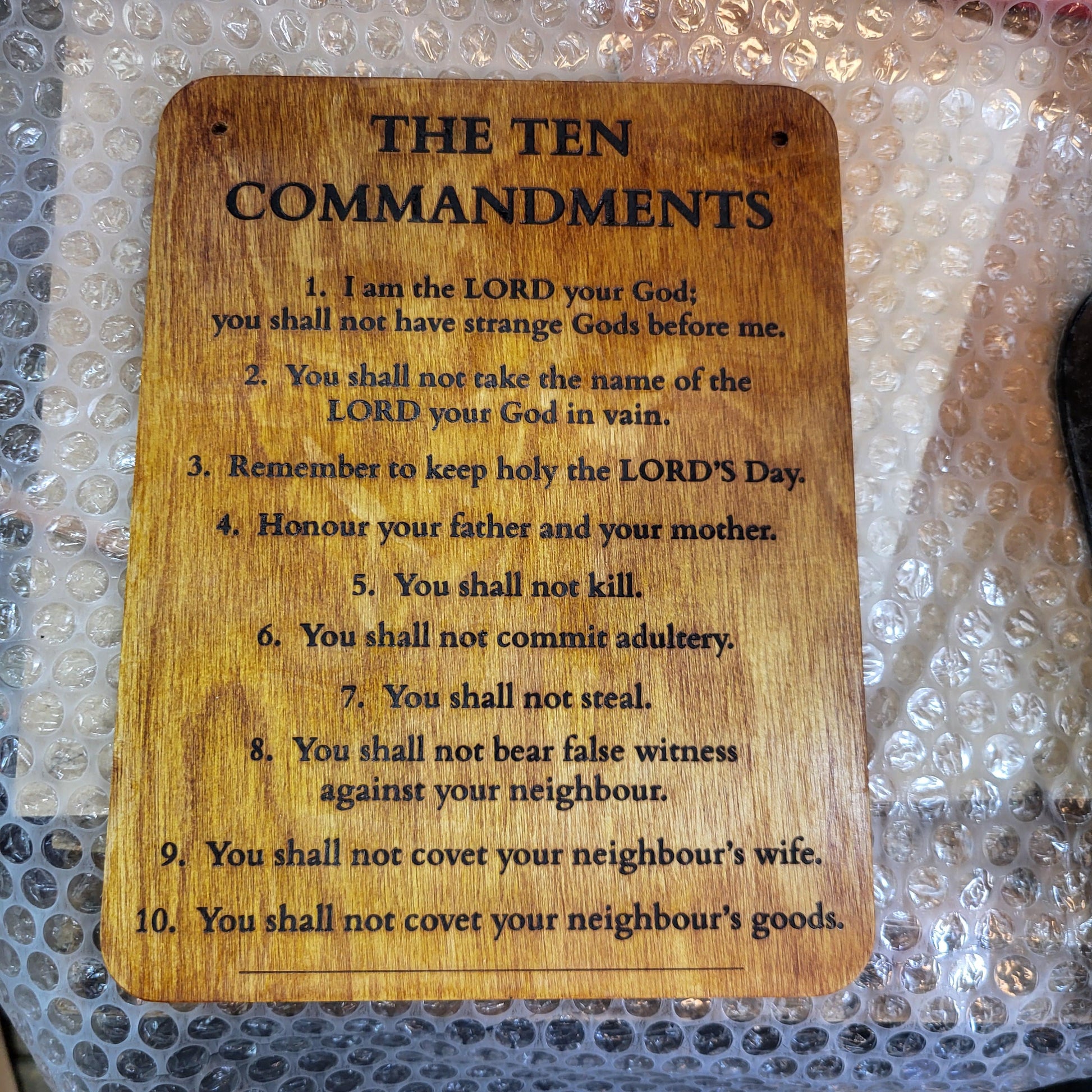 Christian quotes - The Ten Commandments - Laser Engraved